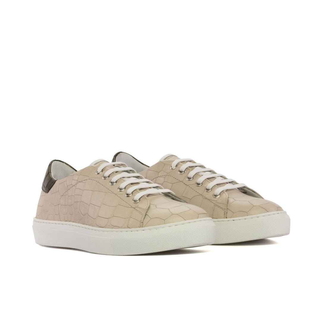 Men's Coupe-Bas Sneakers in Olive and Nude