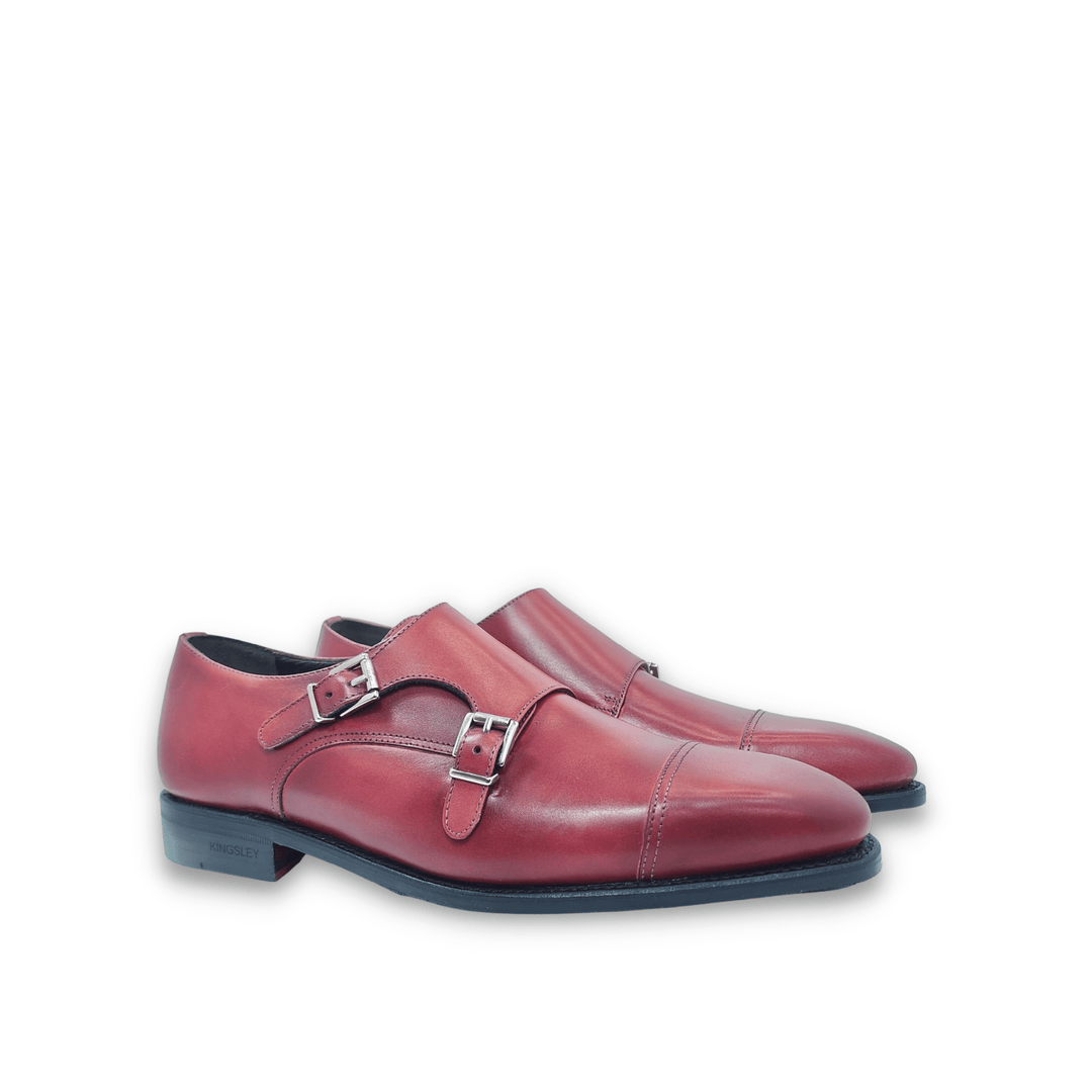 Men's MKC Fastlane Lightly Burnished Passion Red Double Monk Strap