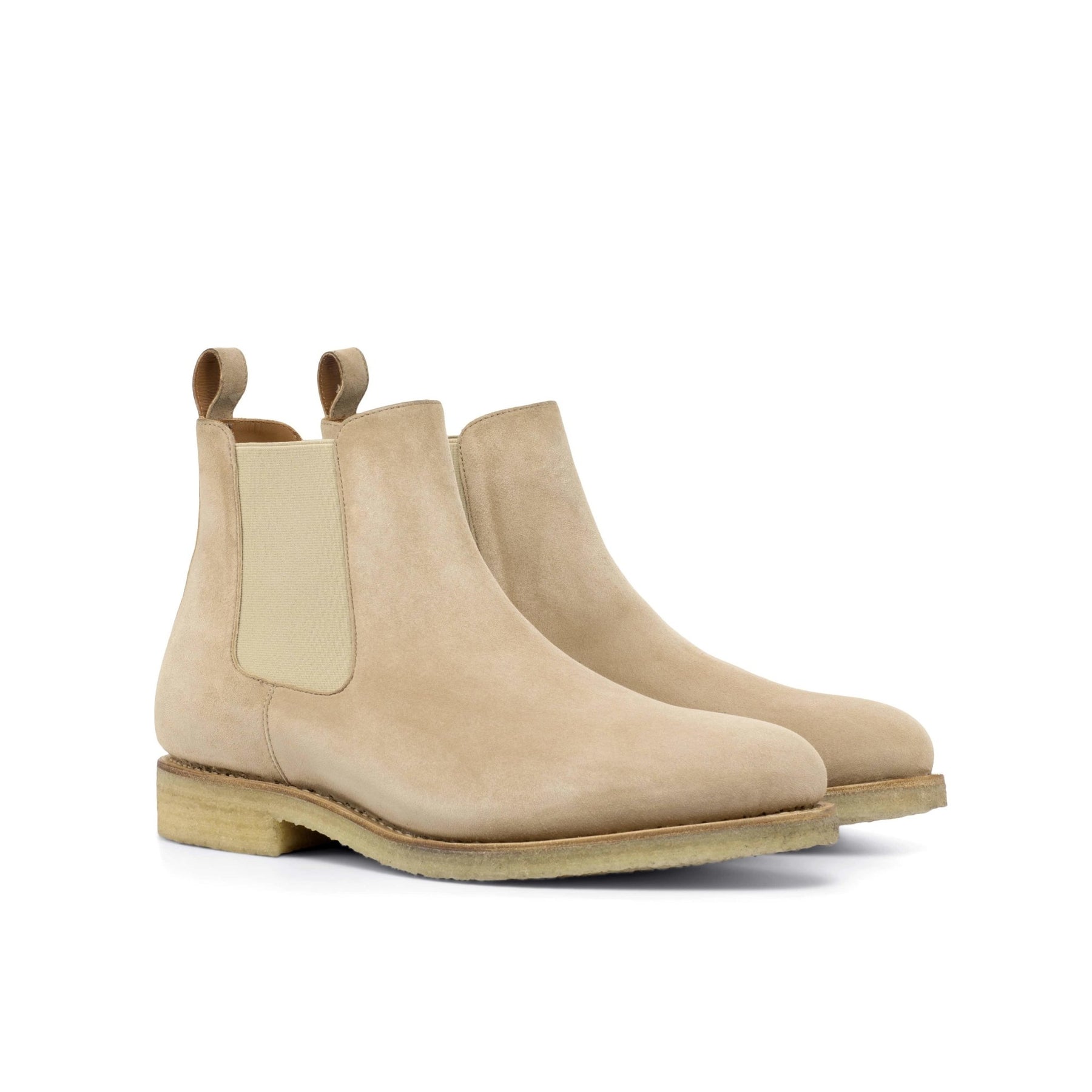 Men's Beige Suede Boots with Crepe Sole Maison Kingsley Couture