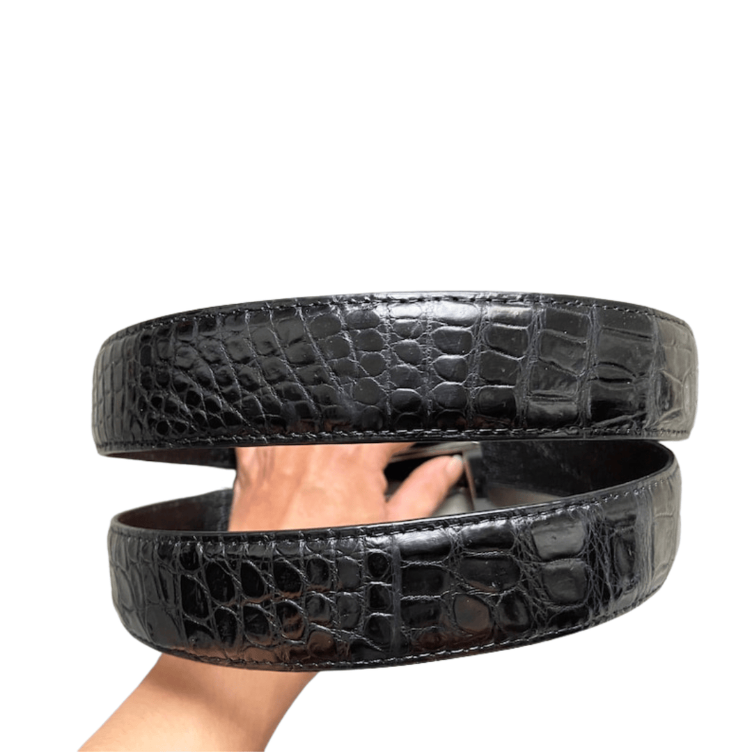 Black Alligator Belt 1.5 Inch - Maison Kingsley Couture Spain