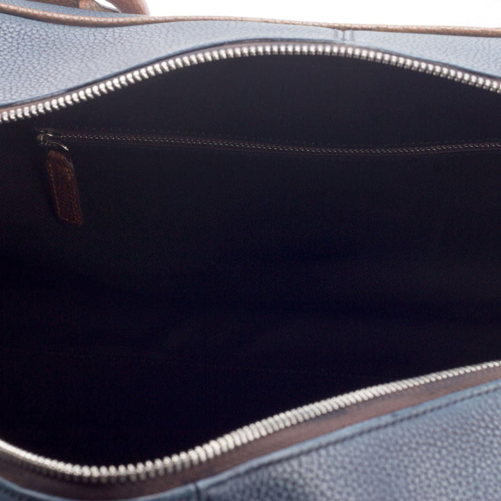 Córdoba Duffle Bag in Navy Cognac and Medium Brown Full Grain Leather
