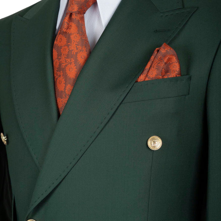 Elite Collection Green Double Breasted Two Piece Suit