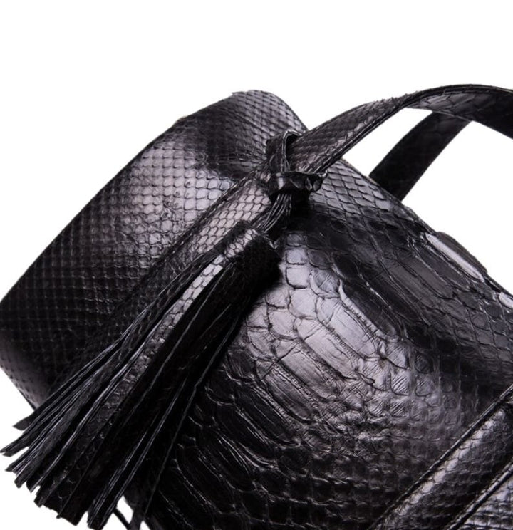 Maison Kingsley Mariha Black Python Chest Bag
