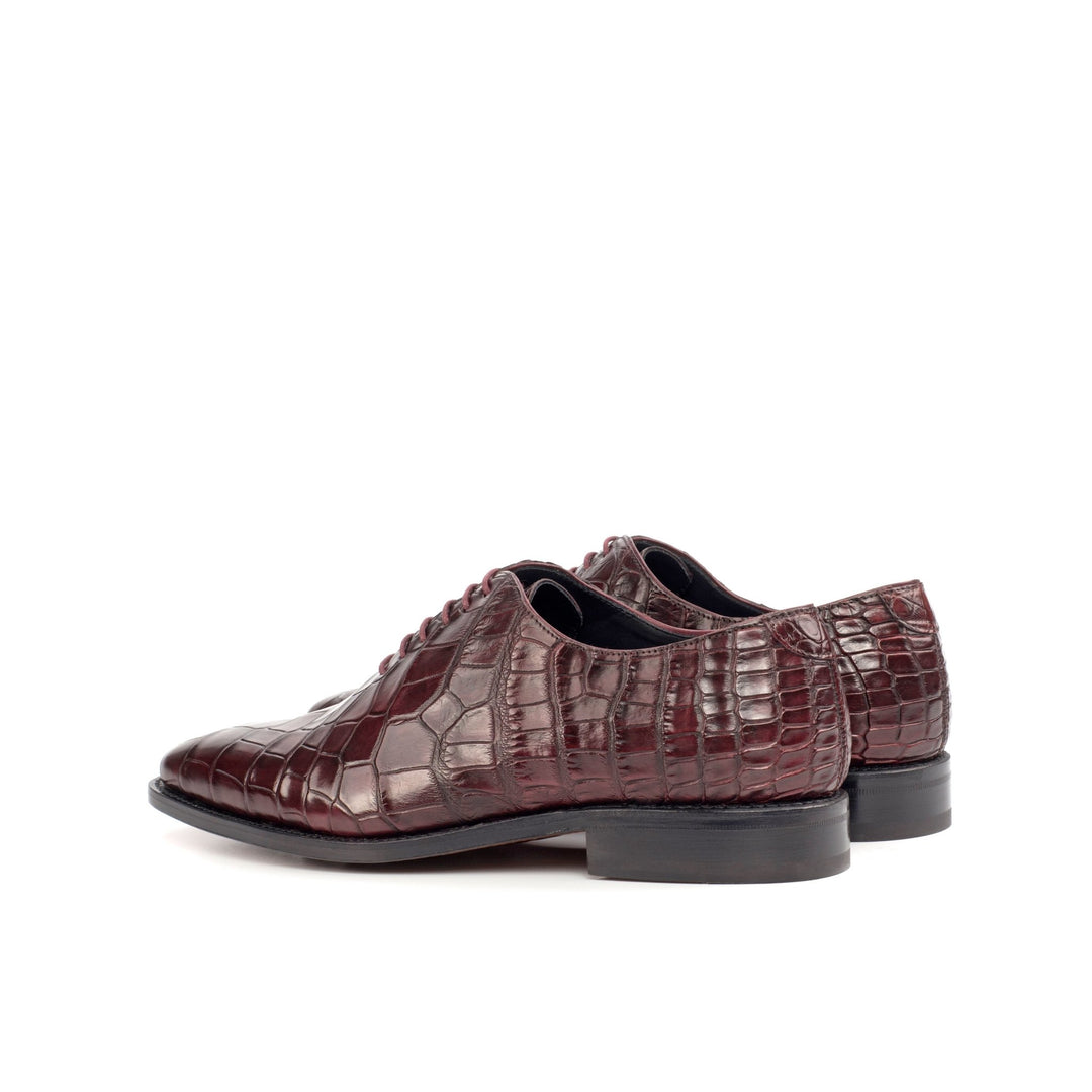 Men's Alligator Wholecut Dress Shoes in Burgundy