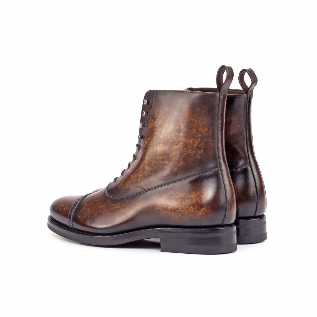 Men's Balmoral Boots in Brown Patina with Rubber Sole - Maison Kingsley Couture Spain
