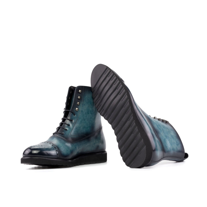 Men's Balmoral Boots in Turquoise Patina with Sneaker Sole - Maison Kingsley Couture Spain