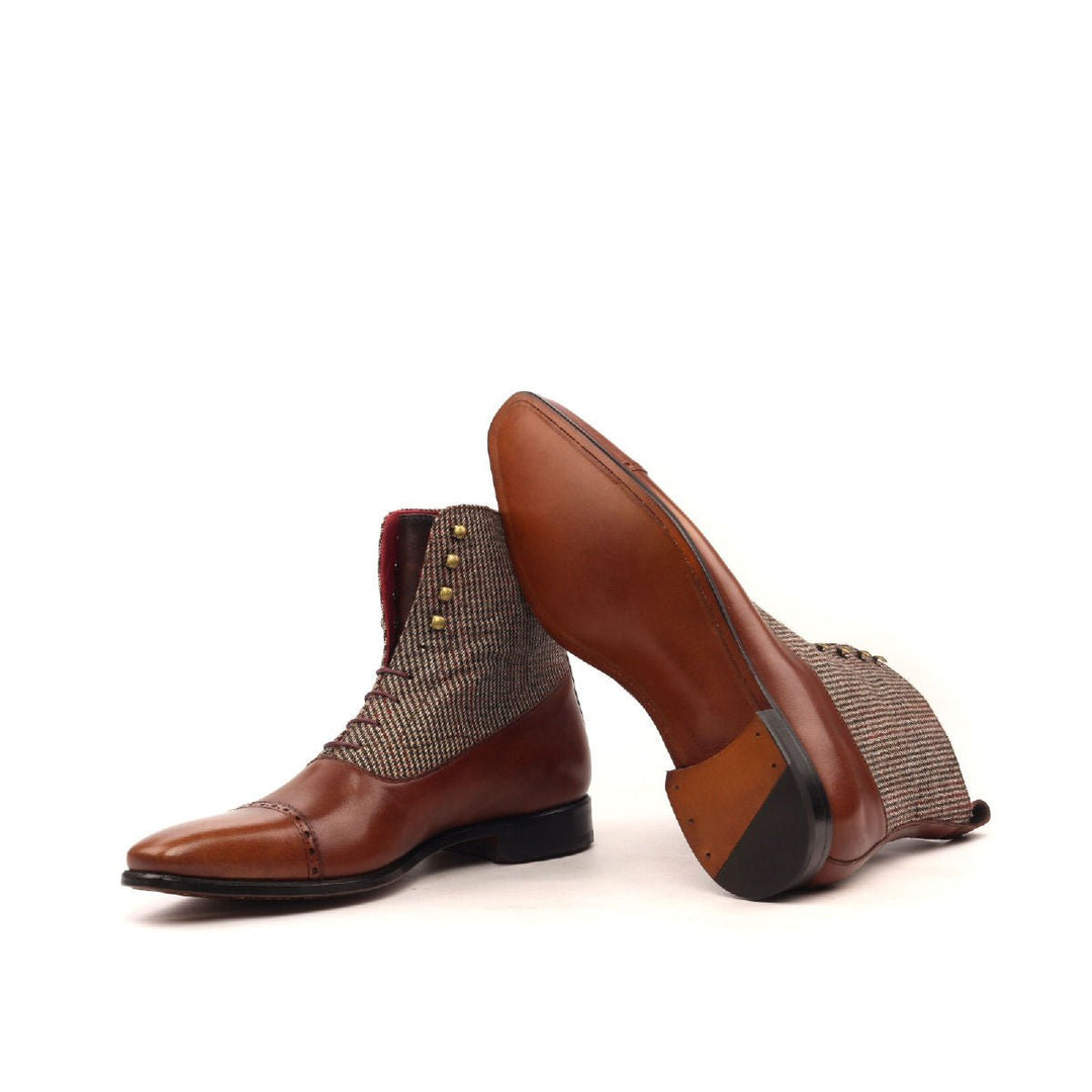 Men's Balmoral Boots in Tweed and Medium Brown Calf