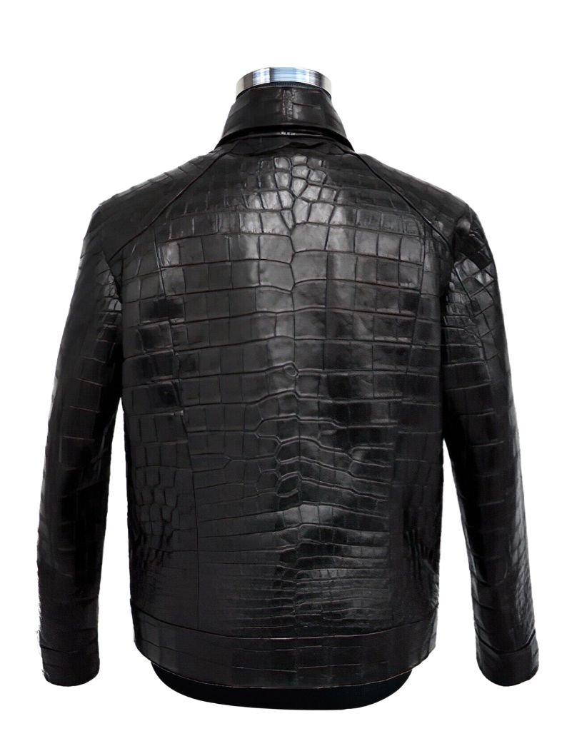 Men's Bespoke Black Alligator Jacket - Maison Kingsley Couture Spain