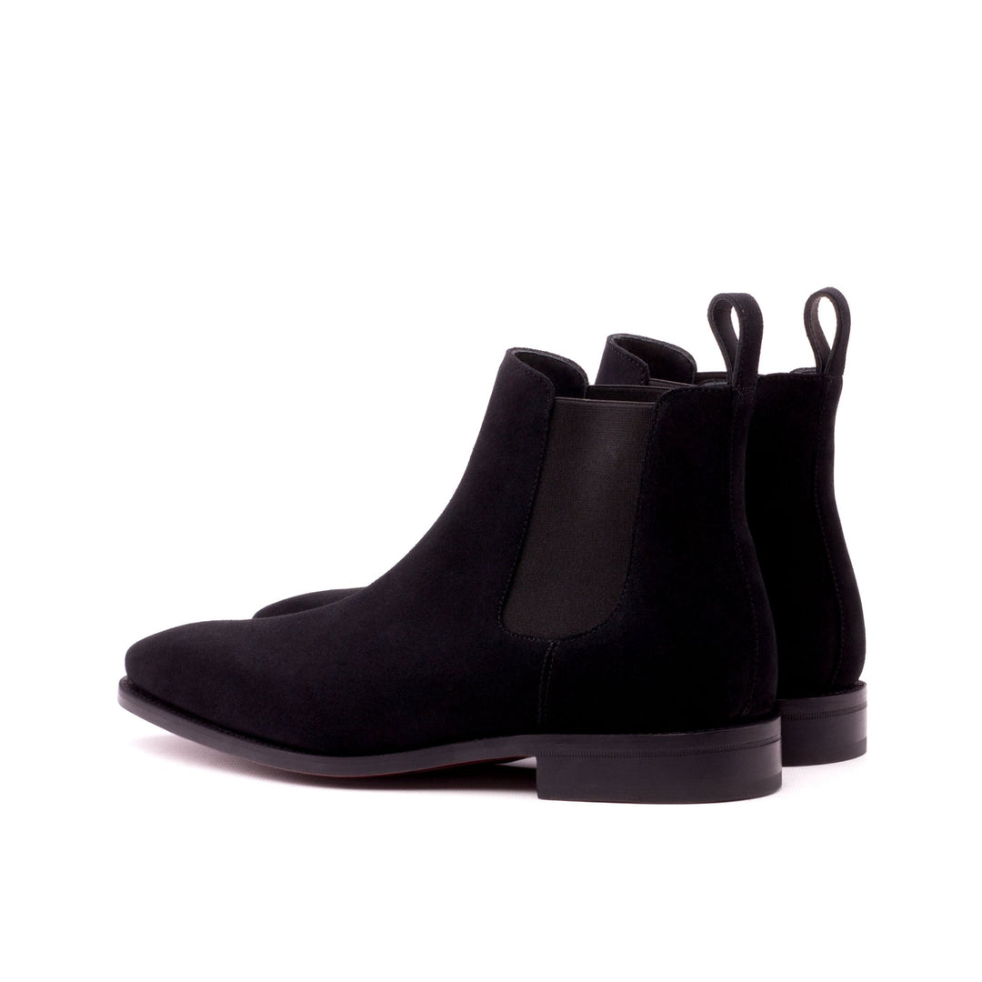 Men's Black Suede Chelsea Boots with Dark Red Sole by Maison Kingsley Couture Spain