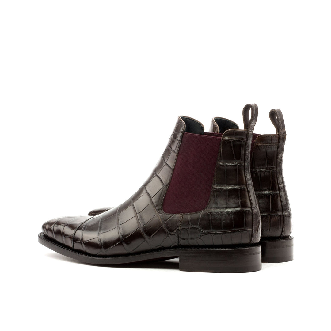 Men's Brown Alligator Chelsea Boots with Square Toe - Maison de Kingsley Couture Harmonie et Fureur Spain