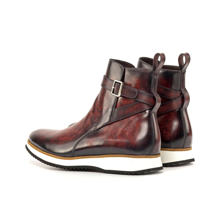 Men's Burgundy Patina Jodhpur Boots with Xtralight Running Sole - Maison Kingsley Couture Spain