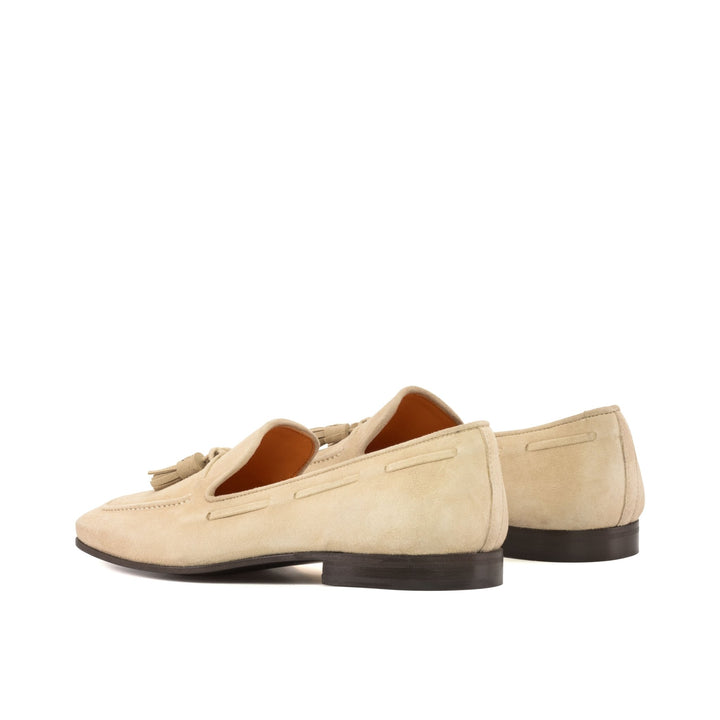 Men's Carré Smoking Slippers in Taupe Suede
