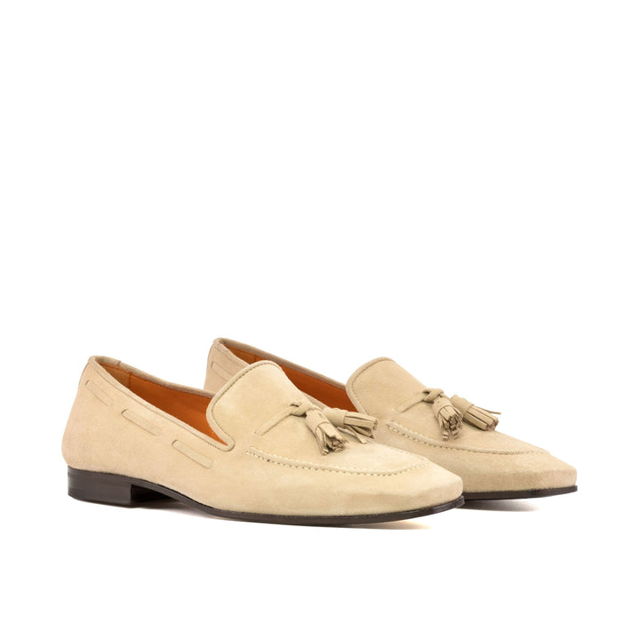 Men's Carré Smoking Slippers in Taupe Suede