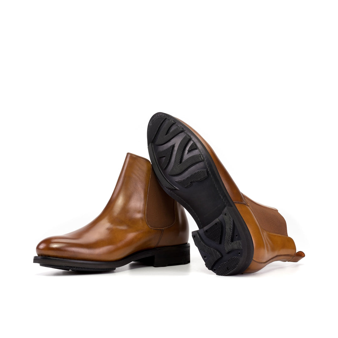 Men's Chelsea Boots in Cognac Cordovan Leather with Commando Sole