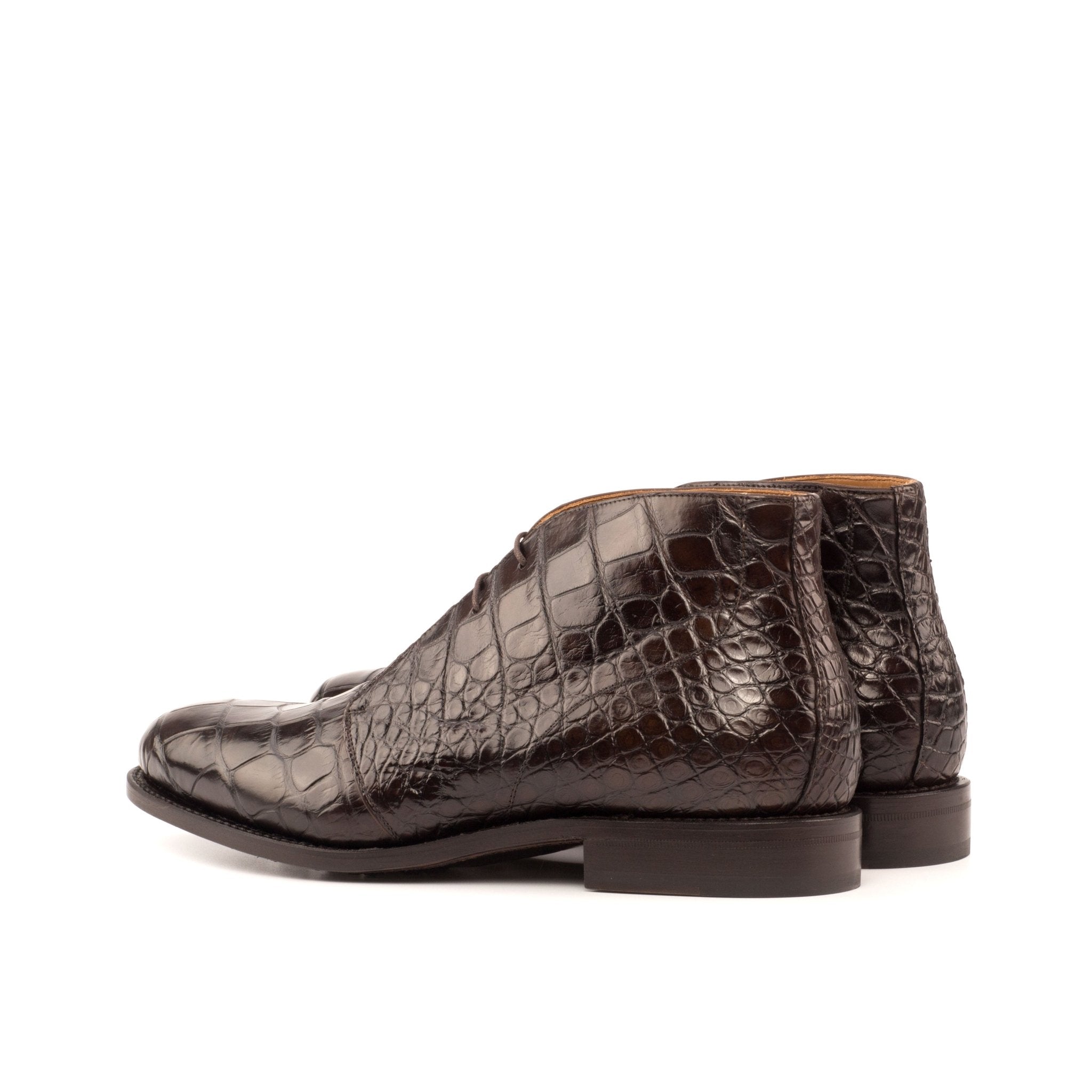 Men's Chukka Boots in Dark Brown Alligator - Maison Kingsley Couture Spain