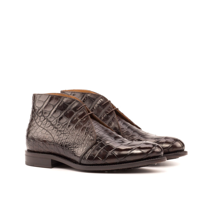 Men's Chukka Boots in Dark Brown Alligator