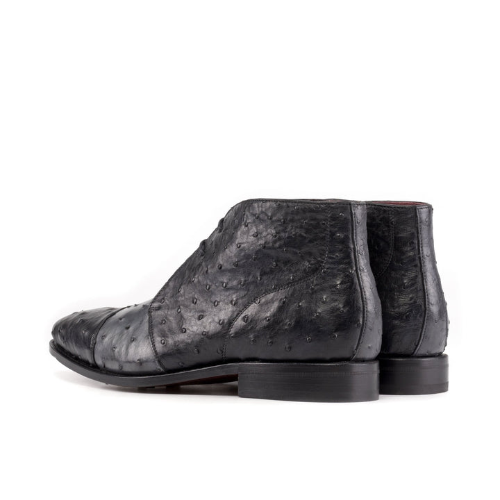 Men's Chukka Boots in Grey and Black Ostrich