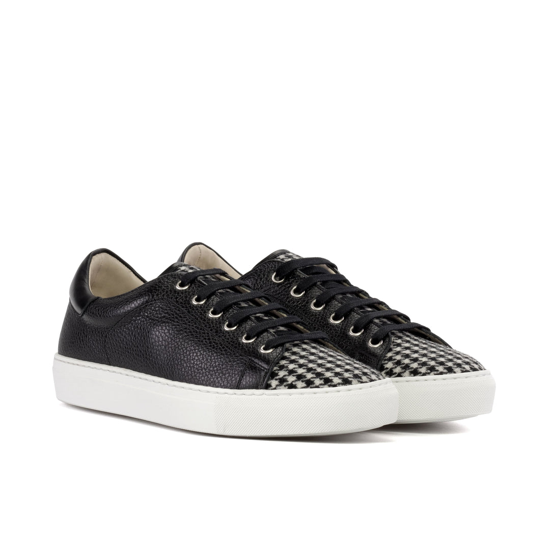 Men's Coupe-Bas Sneaker in Full Grain and Houndstooth
