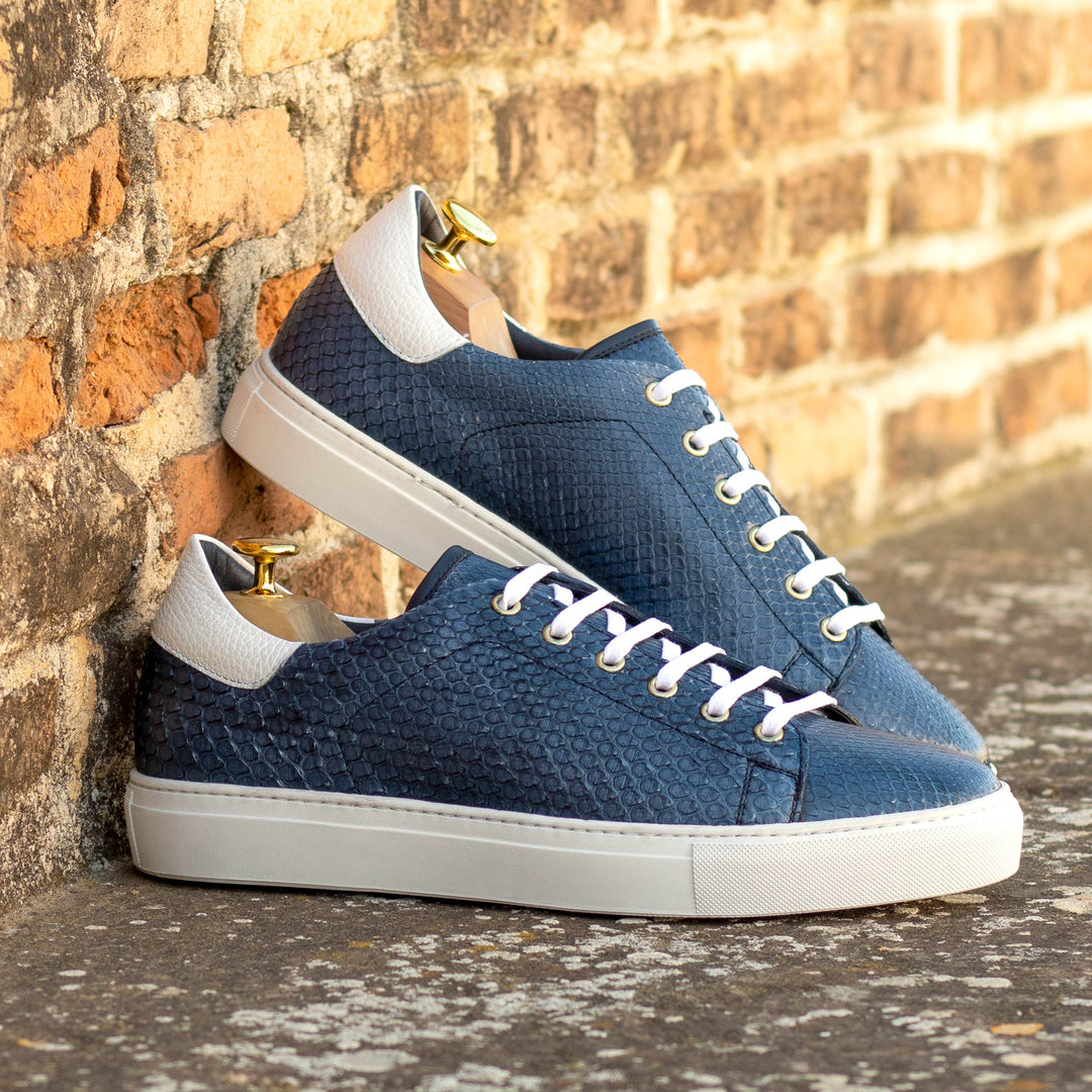 Men's Coupe-Bas Sneakers in Blue Python