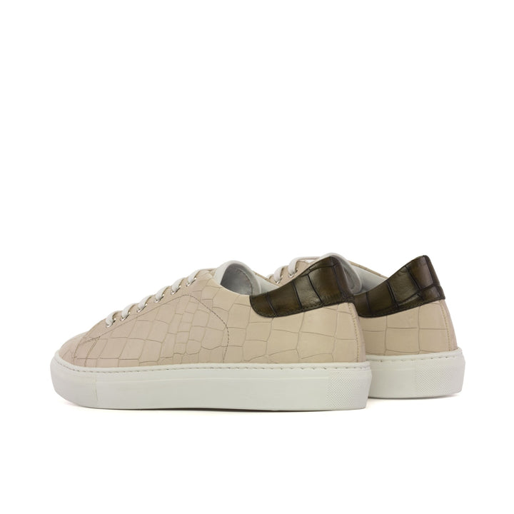 Men's Coupe-Bas Sneakers in Olive and Nude