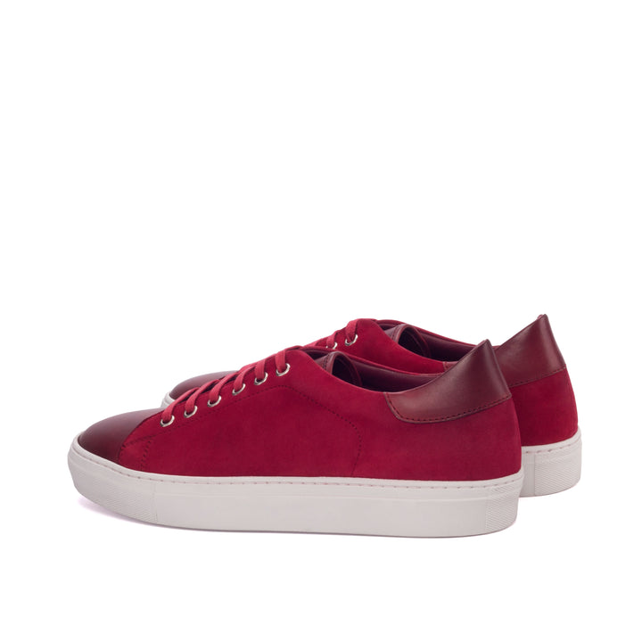 Men's Coupe-Bas Sneakers in Red Suede and Italian Calf