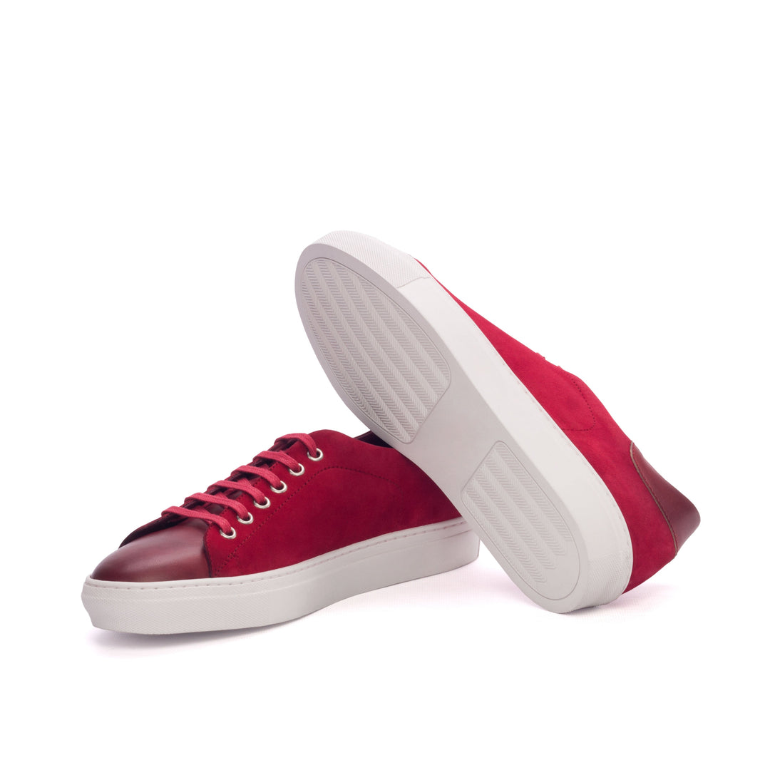 Men's Coupe-Bas Sneakers in Red Suede and Italian Calf