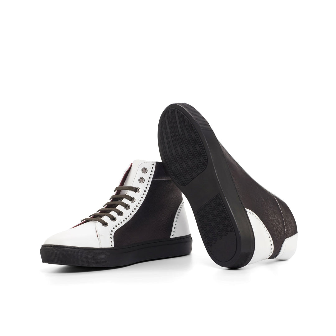 Men's Coupe-Haute Sneaker in Nappa White Graphite and Black