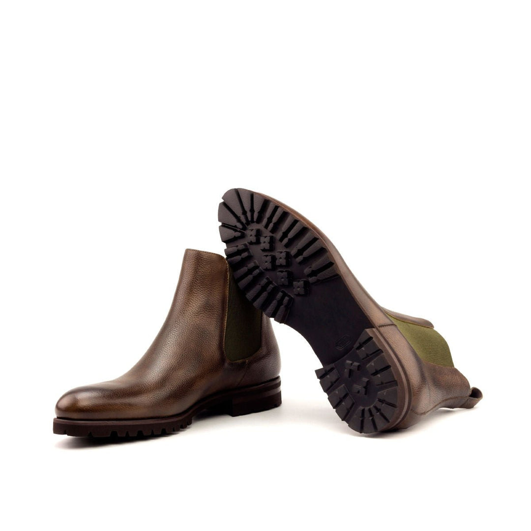 Men's Dark Brown Full Grain Chelsea Boots with Commando Sole