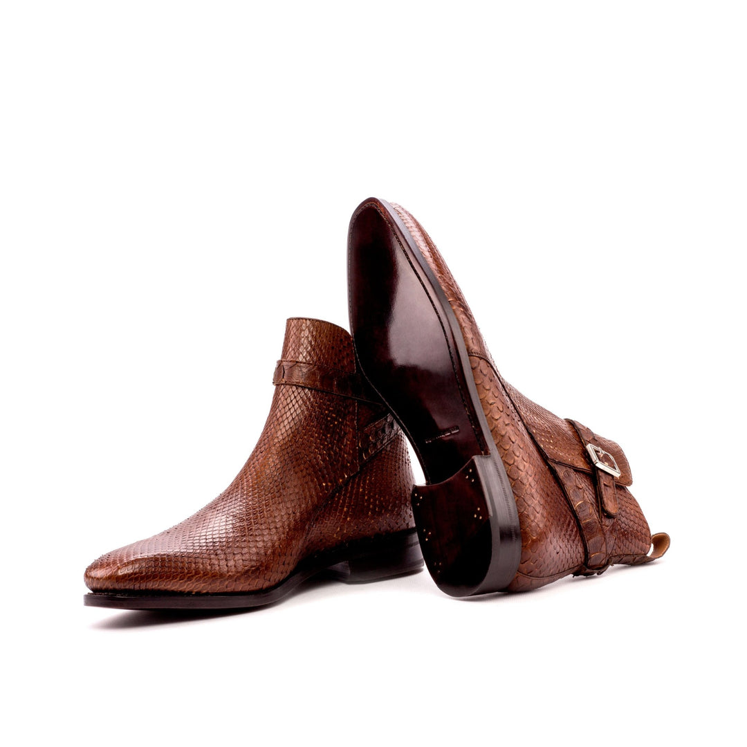 Men's Exotic Python Jodhpur Boots in Medium Brown