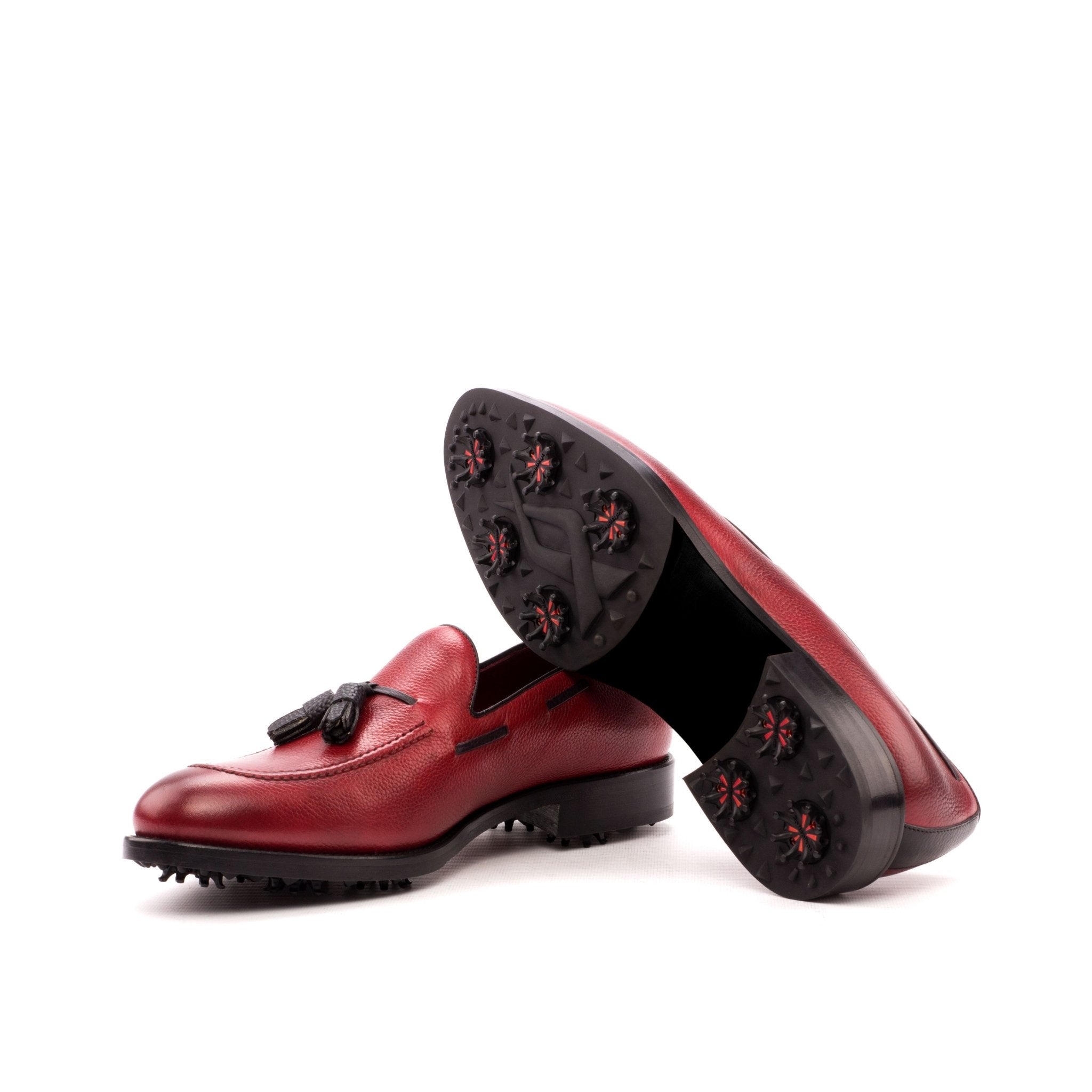 Men's Full Grain Golf Loafers in Red and Black by Maison Kingsley - Maison Kingsley Couture Spain