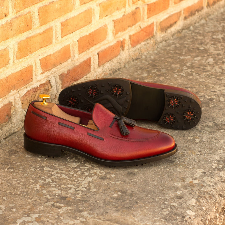 Men's Full Grain Golf Loafers in Red and Black by Maison Kingsley