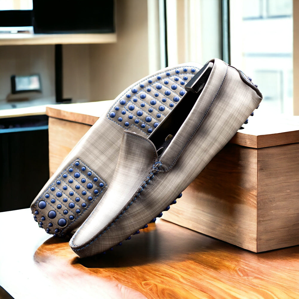 Men's Grey Patina Driving Loafers