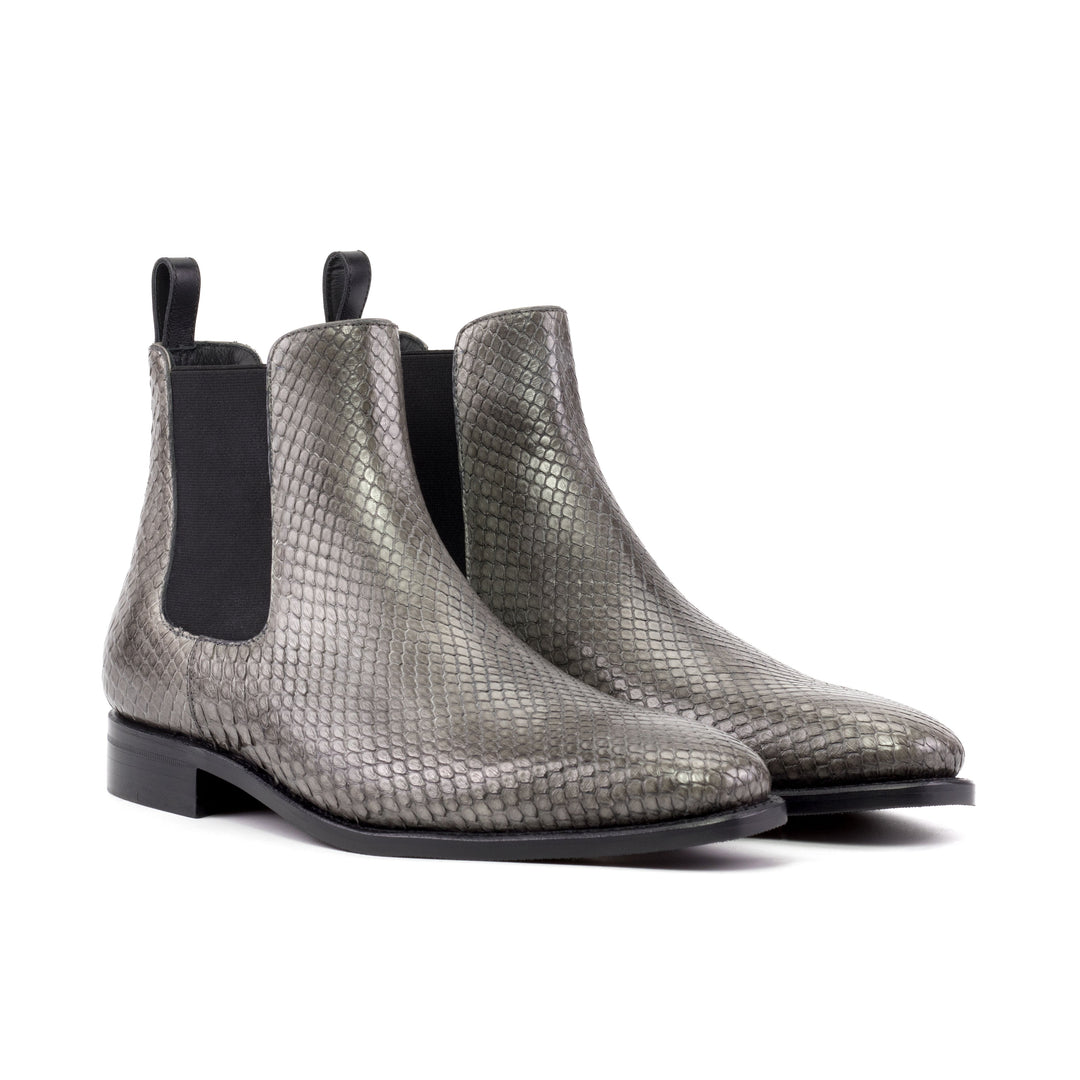 Men's Grey Python Chelsea Boots