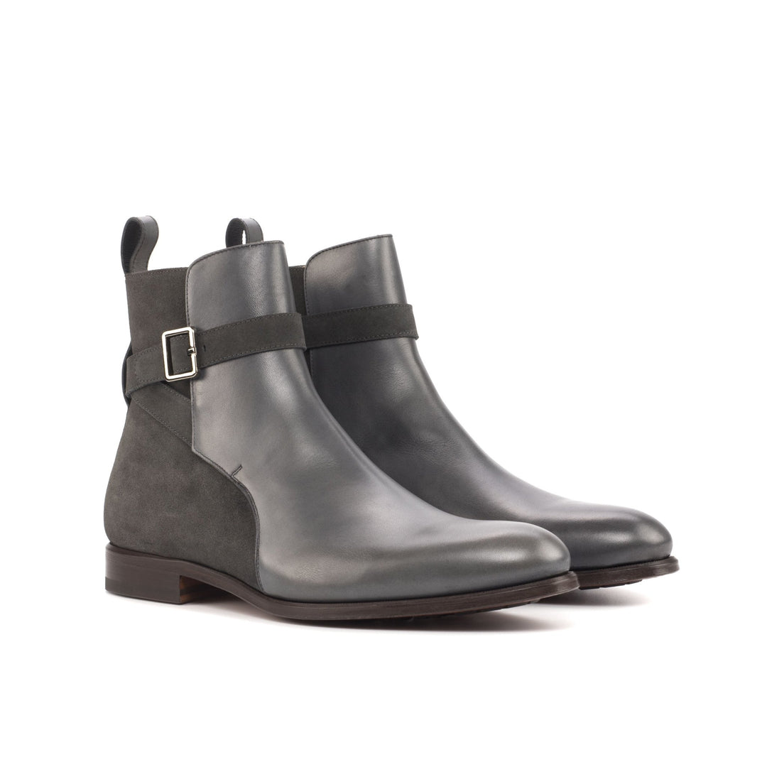 Men's Grey Suede and Painted Grey Calf Jodhpur Boots