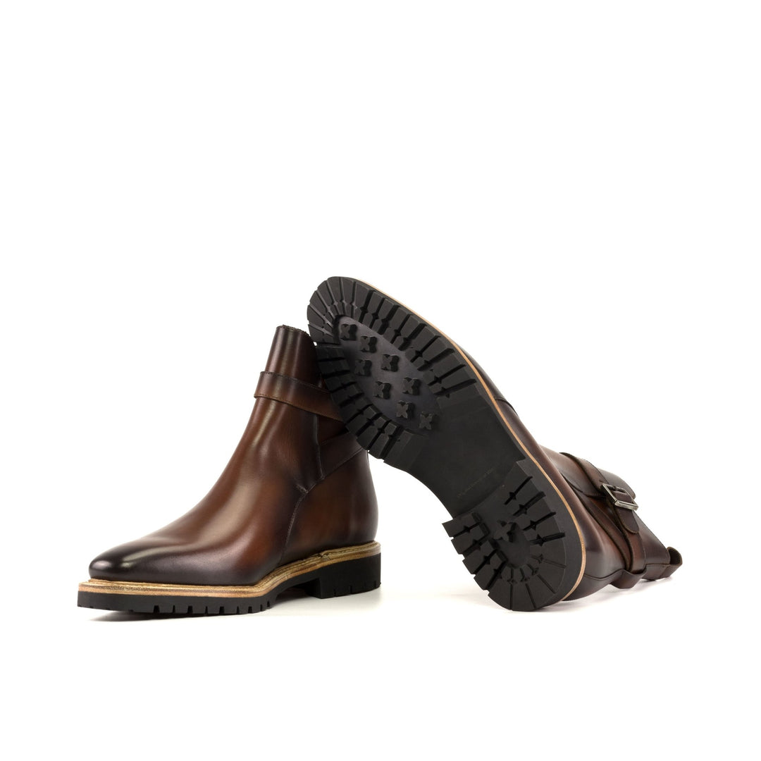 Men's Jodhpur Boots in Brown Calf with Commando Sole - Maison Kingsley Couture Spain