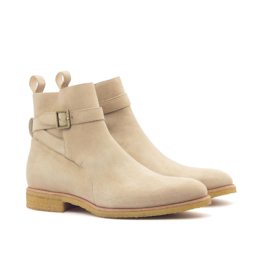 Men's Jodhpur Boots with Crepe Sole in Taupe Suede