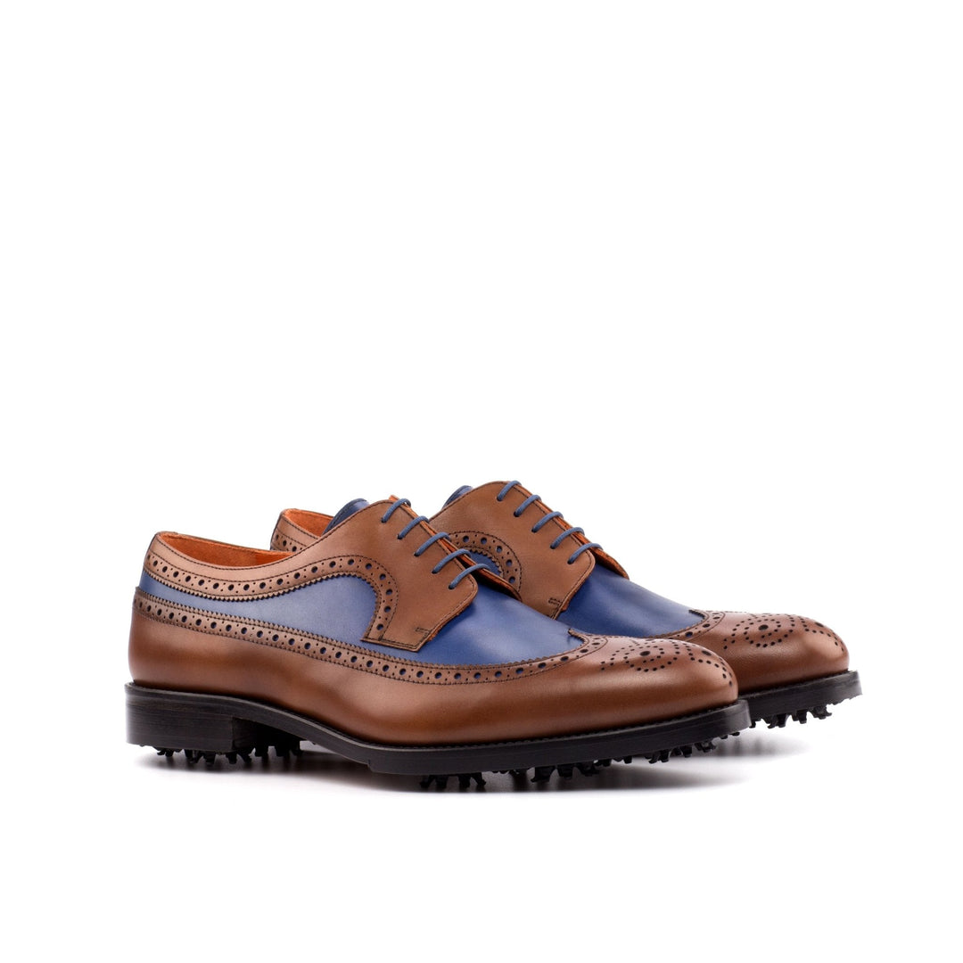 Men's Medium Brown and Navy Wingtip Golf Shoes
