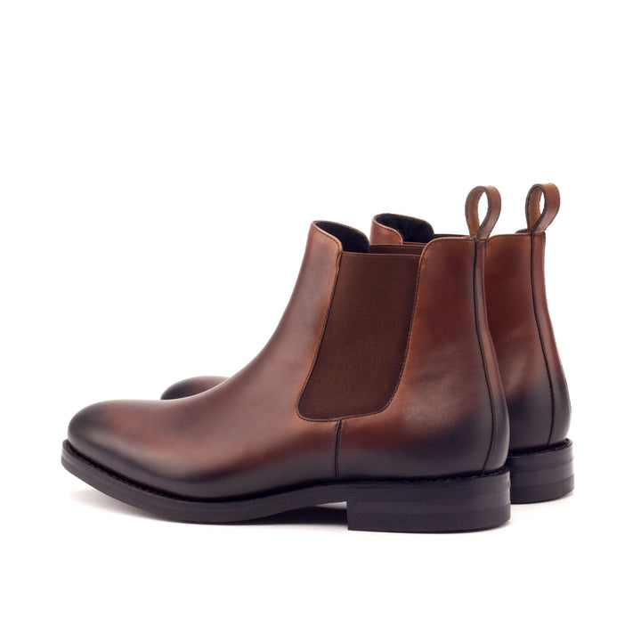 Men's Medium Brown Calf Chelsea Boots with Light Burnishing