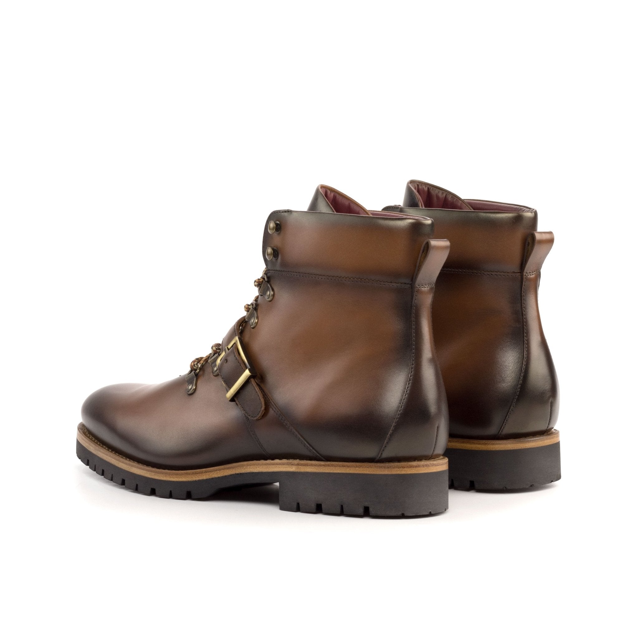 Men's Medium Brown Hiking Boots with Commando Sole - Maison de Kingsley Couture Harmonie et Fureur Spain