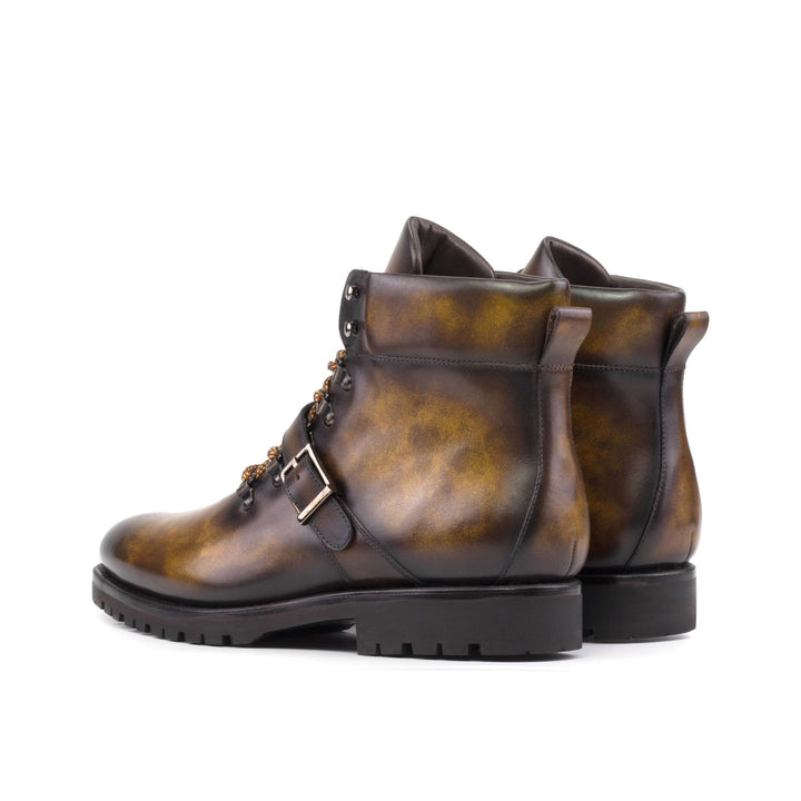 Men's MKC Fastlane Tobacco Patina Hiking Boots with Commando Sole - Maison Kingsley Couture Spain