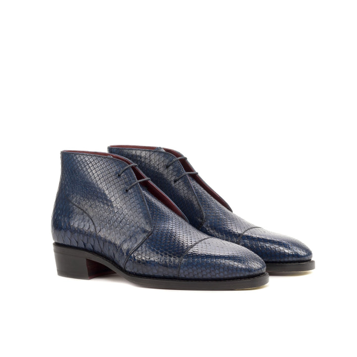 Men's Navy and Red Python Chukka Boot with Toe Taps - Maison de Kingsley Couture Harmonie et Fureur Spain