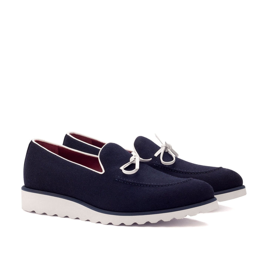 Men's Navy Flannel Loafers with Sneaker Sole