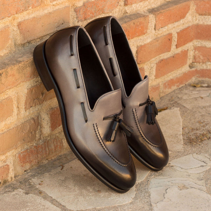Men's Ombre Loafer in Grey and Black with Burnishing