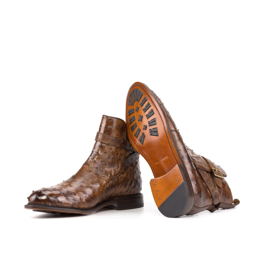 Men's Ostrich Jodhpur Boots in Medium Brown