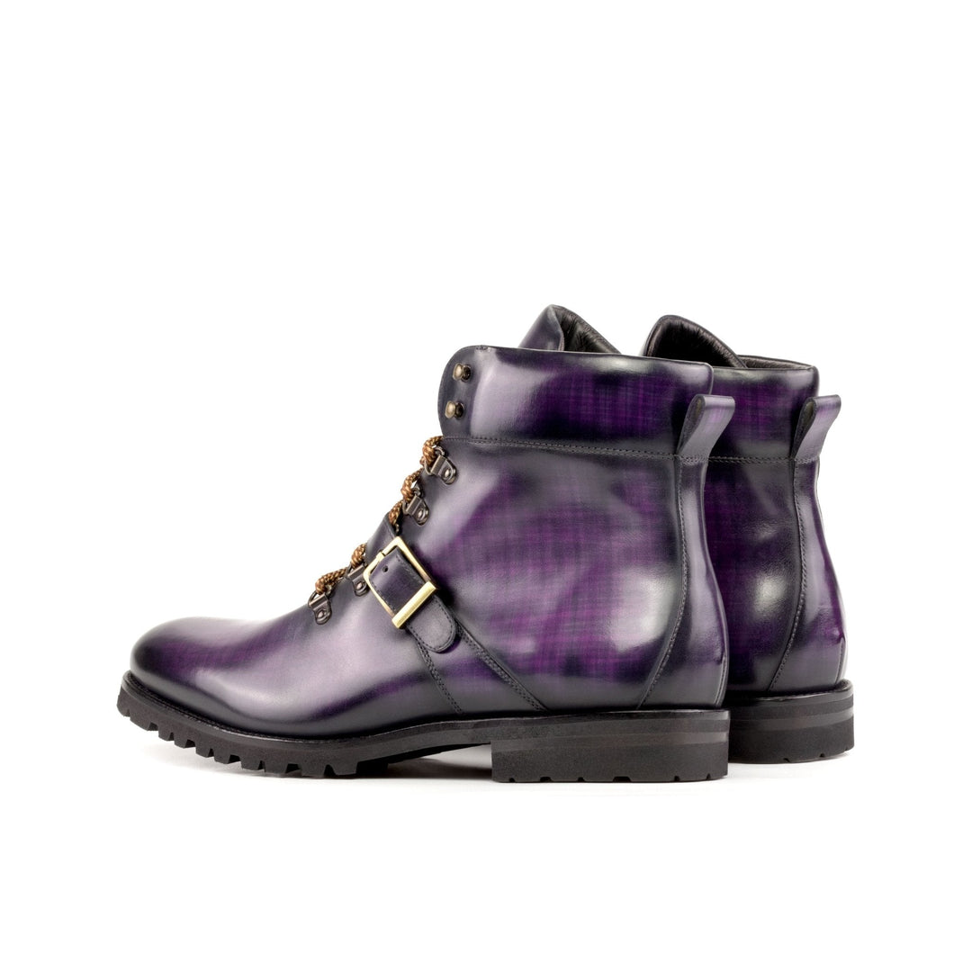 Men's Purple Patina Hiking Boots with Commando Sole by Maison Kingsley