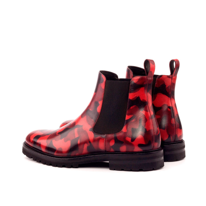 Men's Red Camo Patina Chelsea Boots with Commando Sole