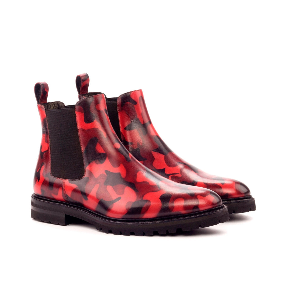 Men's Red Camo Patina Chelsea Boots with Commando Sole