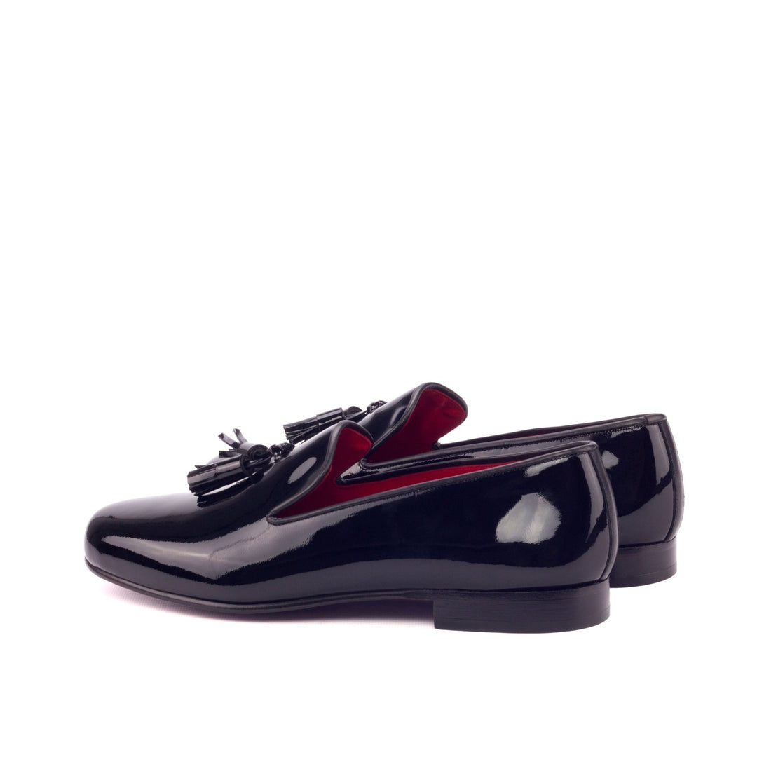 Men's Ronde Black Calf Patent Leather Smoking Slippers - Maison de Kingsley Couture Harmonie et Fureur Spain