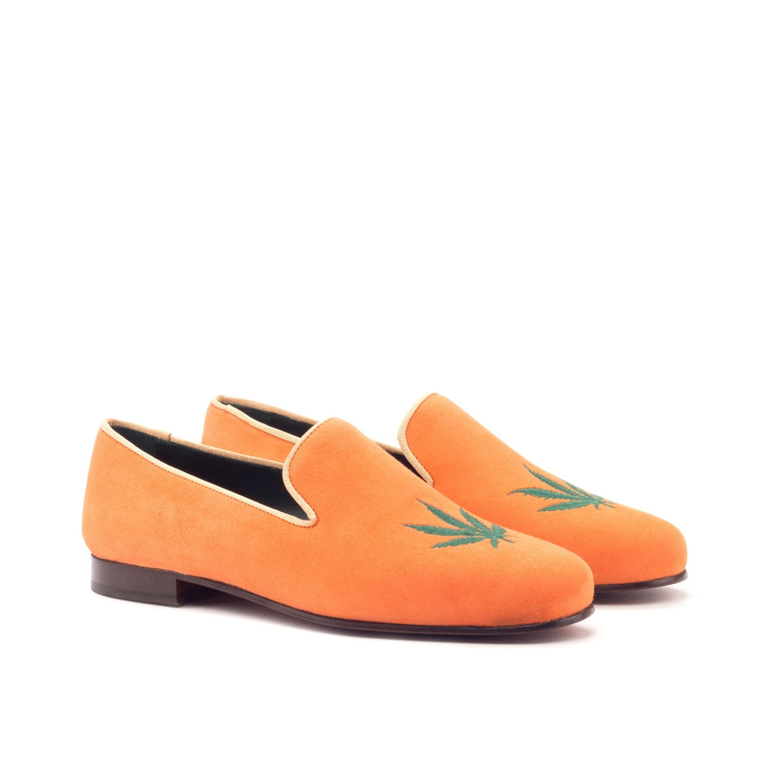 Men's Ronde Orange Toker Smoking Slippers with Embroidery