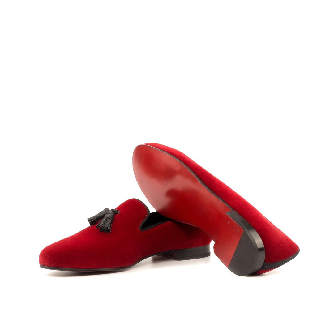 Men's Ronde Red Velvet Smoking Slippers - Maison de Kingsley Couture Harmonie et Fureur Spain